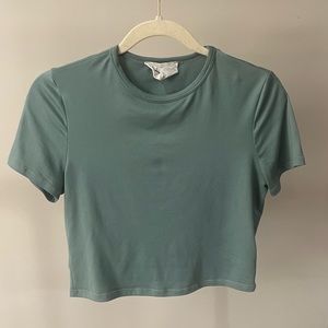 Soft sage green cropped tee